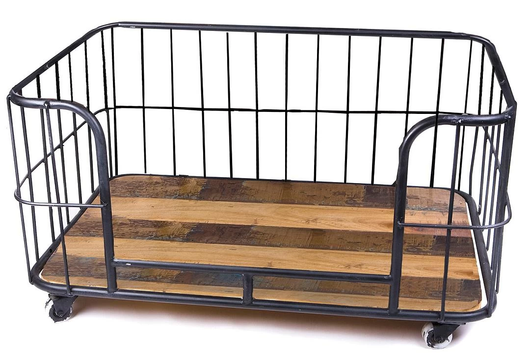 Lex & Max Hondenbank Metal Wire Basket Zwart - Afbeelding 2